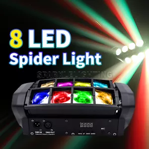 RGBW 8LED Spider Laser Light Moving Head Beam Disco DJ Bar Stage Lighting DMX512 - Picture 1 of 9