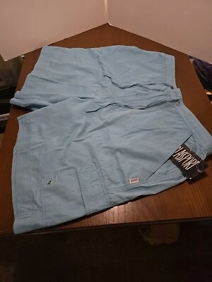 Blassport Womens 18 Cotton Cargo Shorts  Blue Drawstring Back Elastic - Image 1 of 4