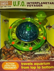 Vintage 1988 Penn Plax U.F.O. Interplanetary Voyager Aquarium Ornament Green - Picture 1 of 8