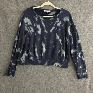 Eri + Ali Athropologie Top Women's Medium Blue Tie Dye Ilsa Long Sleeve Pullover - Picture 1 of 12