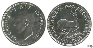 Africa South 5 Shillings 1947 / George VI / 28.28 Gr. Silver KM00031-47 PROOF - Picture 1 of 1