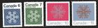 CANADA  Sc# 554-557  CHRISTMAS SNOWFLAKES  Cpl set of 4  1971  MNH