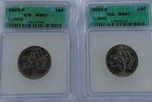 2003 PD Illinois Statehood Quarter Set ICG MS 67 KM #343 Free Post - Picture 1 of 6