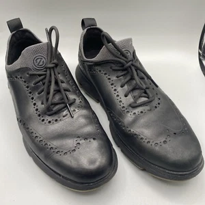 Cole Haan Zapatos Para Hombres 9.5 M Zero Grand 360 Cuero Negro Punta de Ala Vestido Oxford - Imagen 1 de 11