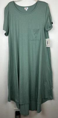 Lularoe Verde Sólido Carly 2XL 22/24 XXL 2X Bolsillo Pecho Retirado De Colección Foto 1 de 4