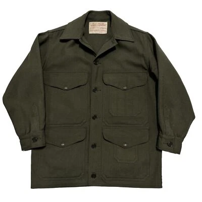 复古 50 年代 Filson Whipcord 羊毛巡洋舰夹克绿色男式 40 码 Union 美国制造 — 第 1/4 张图片