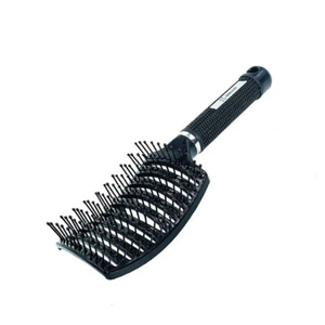 Black Hair Brush Anti Static Curved Vented Styling Detangling Massage Brushes - Picture 1 of 5