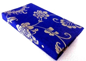 Royalblue & Gold Bloom/Branch design Silk Covered Credit Business Card Holder - Imagen 1 de 6