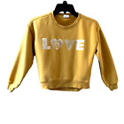 Gap Sweter dziecięcy Bluza Złoty Żółty LOVE Spellout Znak pokoju Rozmiar M (8)