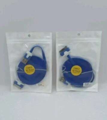 Set of 2 ~ USB Sync Data Charging Charger Cable Cord for Apple iPhone 4 4S (ip4) - Image 1 of 3