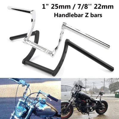 1" 7/8"Motorcycle Z Bar Handlebar Drag Bar For Honda Yamaha Chopper Universal - Imagem 1 de 4