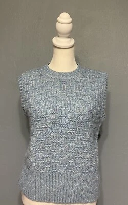 TOPSHOP Women's Sz US 4-6 Blue Sleeveless Crew Neck Knit Sweater Top - Image 1 of 4