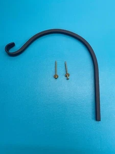12" Rustic Wrought Iron Plant Hanger, Lantern Hook, Fresh Paint, Nice, Hvy Duty - Picture 1 of 4