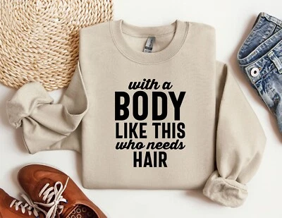 Муж толстовка, с телом как это, кому нужны волосы, подарок для парня - Изображение 1 из 4