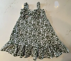 Janie and Jack Girls 7 Green White Floral Creeping Ivy Ponte Sun Dress - Picture 1 of 8