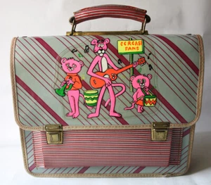 RARE VINTAGE 80'S PINK PANTHER TV SHOW SCHOOL BAG MADE IN GREECE GREEK NEW NOS ! - Picture 1 of 8