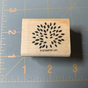 Stampin’ Up! Wood Rubber Stamp- Fancy Decorative Leaf Fall Botanical - Picture 1 of 6