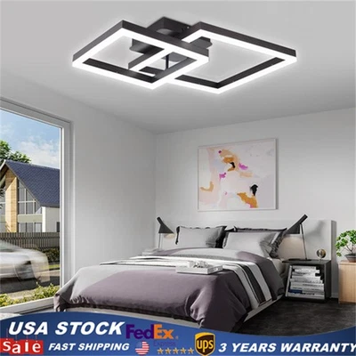 Modern LED Ceiling Light Dimmable Flush Mount Lamp Chandelier Living Room Remote - Image 1 of 4