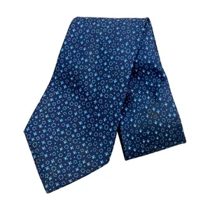 Corbata HERMES Azul Marino Seda Logo Vendedor de Japón N0211 23 Hecha en Francia - Imagen 1 de 7