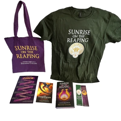 Hunger Games Sunrise on the Reaping Book Tote Bag Bookmarks District 11 T-Shirt - Image 1 of 4