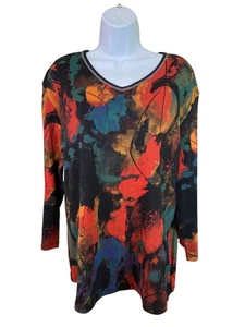 Jess & Jane Damen Strick Top 1X Abstrakt Genesis Tunika Artsy Boho - Bild 1 von 6