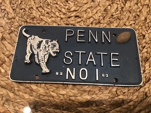 Vintage Penn State No. 1 1982 Champions Aluminum License Plate Nittany Lions - Picture 1 of 2