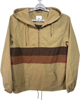 Katin Sunline Jacket Size Medium Pullover Nylon Shell Brass Tan Stripe 1/4 Zip - Image 1 of 4