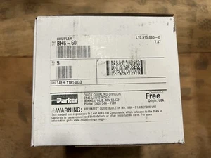 5pcs Parker BH6-60 Hydraulic Quick Connect Hose Coupling Brass Body Sleeve Lock - Picture 1 of 2