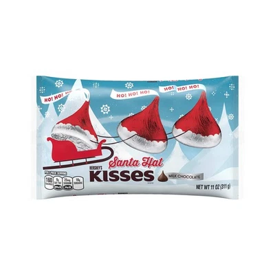 Holiday KISSES Caramelos de Chocolate con Leche Sombrero de Santa Láminas Paquete de 11 Onzas Foto 1 de 4