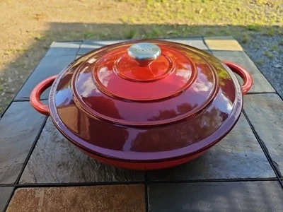 Cook Essentials 5qt Cast Iron Braiser Dutch Oven 12" × 4" deep - 15" × 6" NEW - Image 1 of 4