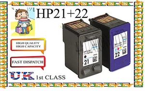 Wiederaufbereitete 21 &22 Tintenstrahlpatronen mit hoher Kapazität & Qualität für HP Drucker - Bild 1 von 1