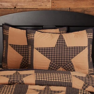 Teton Star Dark Khaki Navy Standard Sham 21x27 Patchwork Primitive VHC Brands - Bild 1 von 6