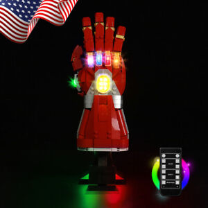 BrickBling LED Light Kit for LEGO Iron-Man Nano Gauntlet 76223 (Remote Control)