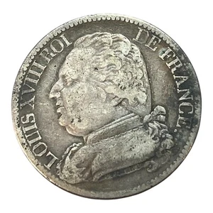 Casa de la Moneda Bayona 1815 L Francia 5 Francos Plata Luis XVIII B10 - Imagen 1 de 2