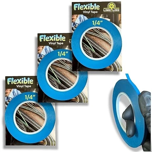 LiME LiNE 1/4" Cinta adhesiva de vinilo flexible Fineline para rayas - Paquete de 3 Foto 1 de 4