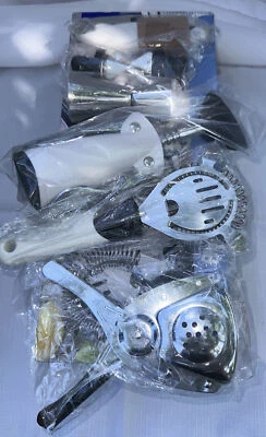 Ekco Barware Set 7 Pieces Vintage Old Stock Utensils Bar Tools 5 items Sealed - Image 1 of 4