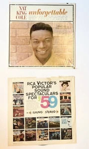 Nat King Cole Unforgettable LP Vinyl 1966 Capitol T357 - Imagen 1 de 2
