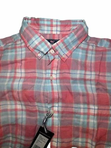 Vineyard Vines Whale Shirt Mens XL Button LSPink Blue Atlantis Plaid - Picture 1 of 5