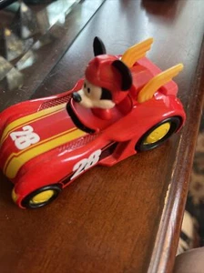 Disney Mickey Mouse Red Race Car Number 28 Metal - Picture 1 of 3