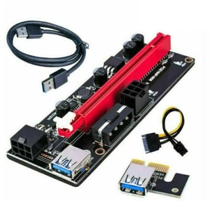 GPU Extender Riser PCI-E Riser Card Adapter Extender Cable USB 3.0 Power 6pin - Afbeelding 1 van 11