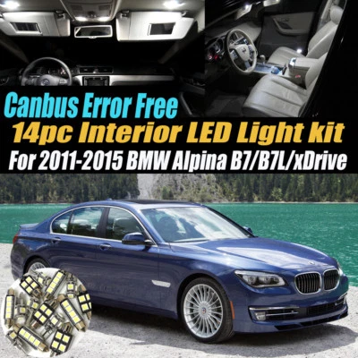14件装无错误内部LED白灯套件适用于2011-15宝马Alpina B7/L/xDrive — 第 1/4 张图片