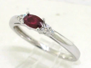 Exclusiver Rubin Ring 585 Weißgold 14Kt Gold natürlicher Rubin  6 Brillanten - Bild 1 von 5