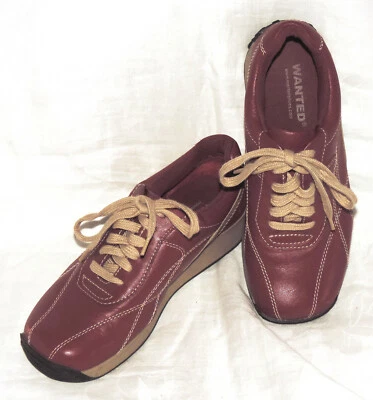 Zapatos con cordones de cuero rojo Wanted Speed para mujer talla 6,5 M Foto 1 de 4