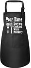  Personalised Kids Apron Loves Cooking Mummy with Adjustable Straps 