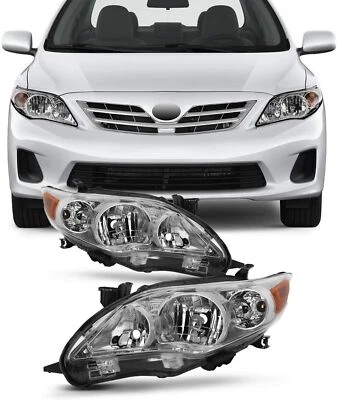 Juego de pares de faros cromados y transparentes para Toyota Corolla 2011 2012 2013 Foto 1 de 4