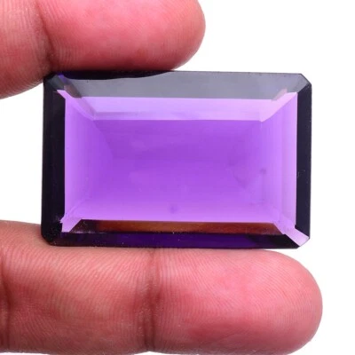 98.00 Cts Hydro Amethyst 42mm 28mm Octagon Cut Sparkling Huge Loose Gemstone - Image 1 of 4