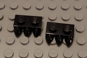 LEGO Lot of 2 Black 1x2 Plates with 3 Mixel Animal Claws - Picture 1 of 1