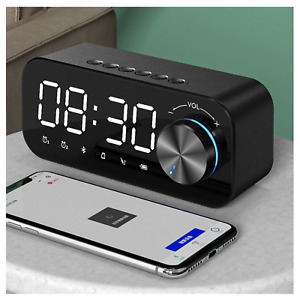 Bluetooth 5.0 Digital Alarm Clock LED Smart Wireless Music Player Speaker 
