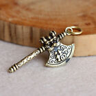 Collect vintage tiger head axe keyring brass pendant