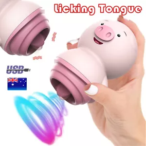Clitoral Licking Vibrator G Spot Tongue Oral Massager Nipple Clit Anal Sex Toys - Picture 1 of 14